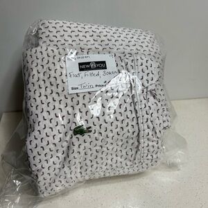 Lacoste White and Purple Patterned TWIN Sheet Set